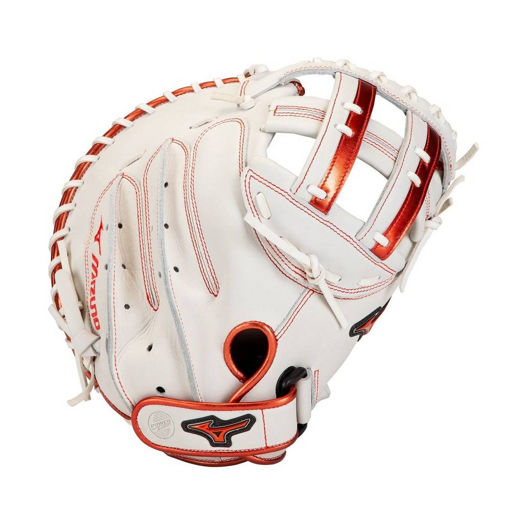 Womens Mizuno MVP Prime SE Fastpitch 34" Softball Catchers Mitt White/Red Philippines (NAULVG672)